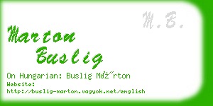 marton buslig business card